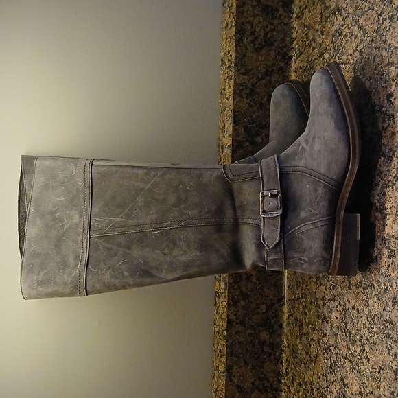 Wolverine Shoes - New Wolverine boots womens 5 gray vegan leather margot tall riding fall boho